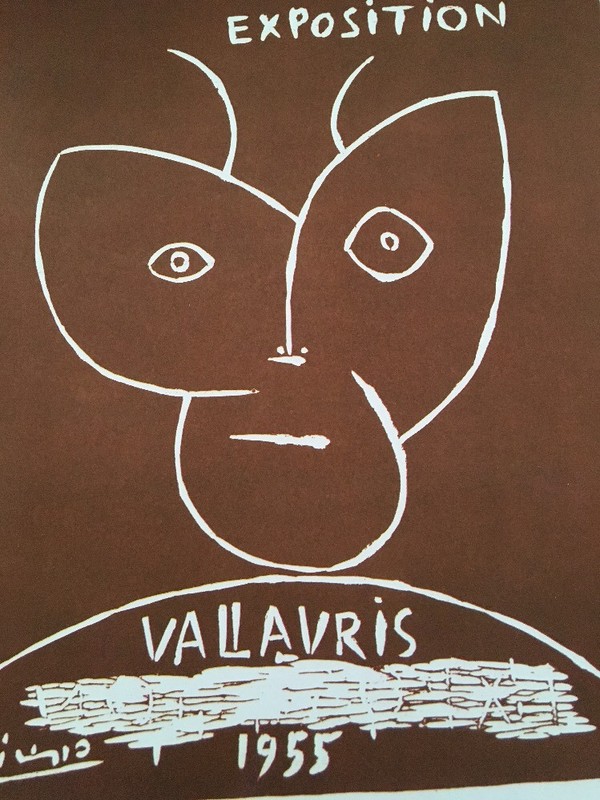 PABLO PICASSO,Exposition Vallauris 1955 Vintage, Poster 1957 Platesigned gallery