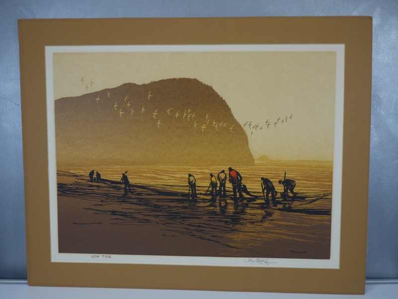 Roger Berghoff Signed Screen Print Serigraph LOW TIDE McM Seascape Northwest ART gallery