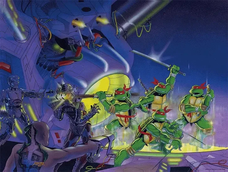 Bottleneck TMNT #4 Michael Dooney 3D Lenticular X/125 Limited Edition NES Art