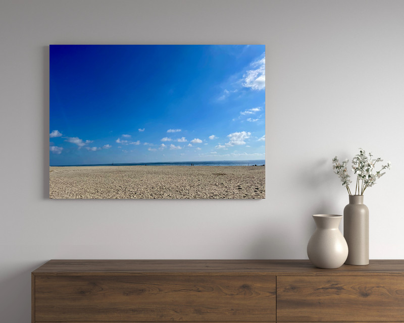 Deep Blue Sky Beach Wall Art Canvas Poster Coastal Photography Home Decor 4:3 gallery