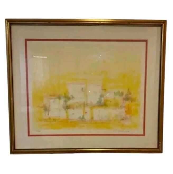 H. Hastings Signed Limited Edition Lithograph – Abstract Landscape, Framed 21×25