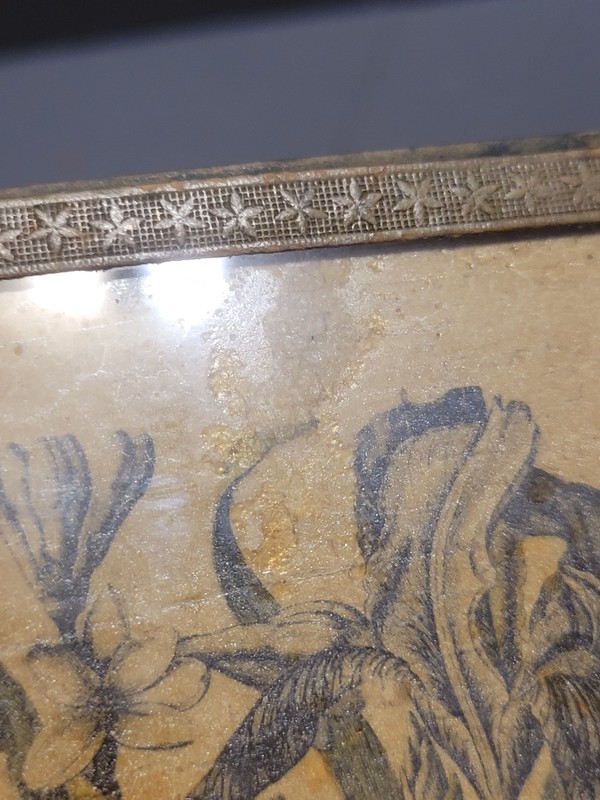 Antique/Vintage Floral still life Bouque Sepia In Brass Frame Signed N. Robert gallery