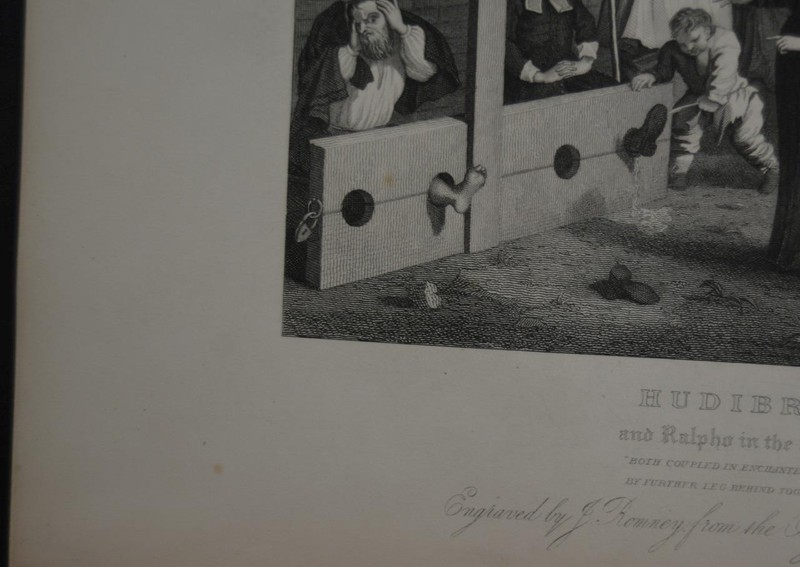 Antique Art William Hogarth Hudibras Ralpho in the Stocks Engraving 1850 gallery