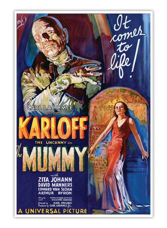 Comes to Life The Mummy Karloff Old Movie Poster Fine Art Print Original Reprint