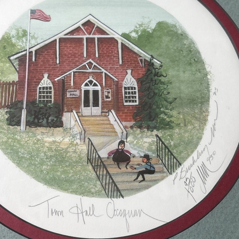 P Buckley Moss Town Hall Occoquan Signed Numbered Print 195/1000 1993 gallery