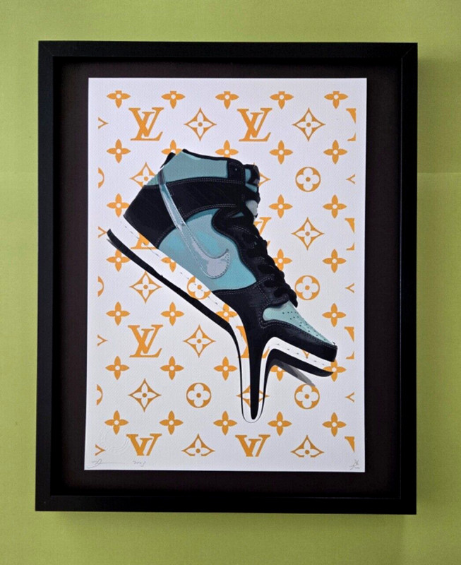 DEATH NYC Hand Signed Print Framed 16x20in COA Air Jordan Sneakers Vuit #7
