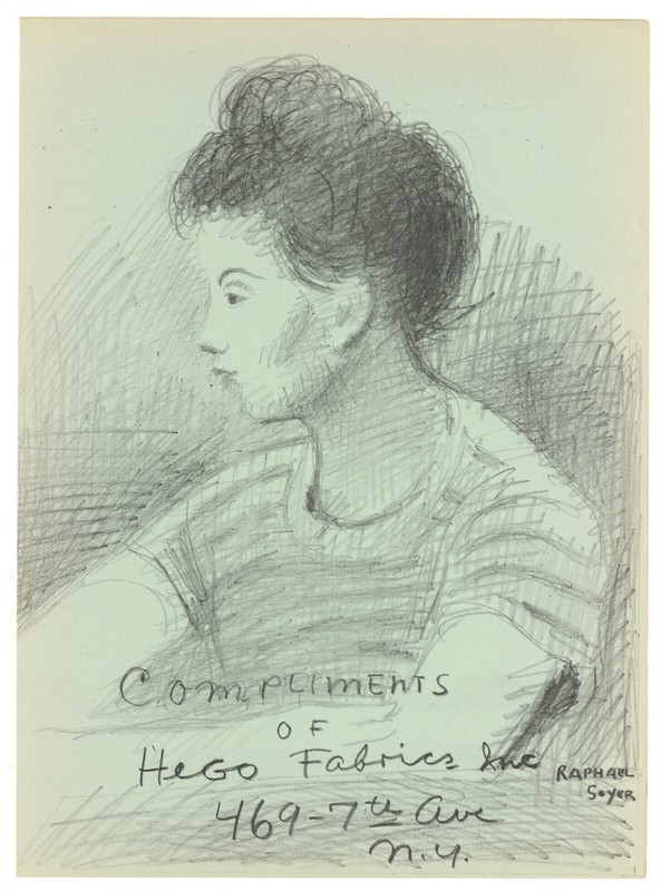 Raphael Soyer original lithograph printed in 1950