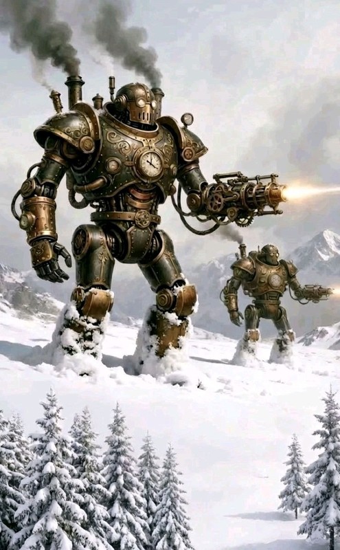 Steampunk fighting robots Scotlands finest 10×8 print