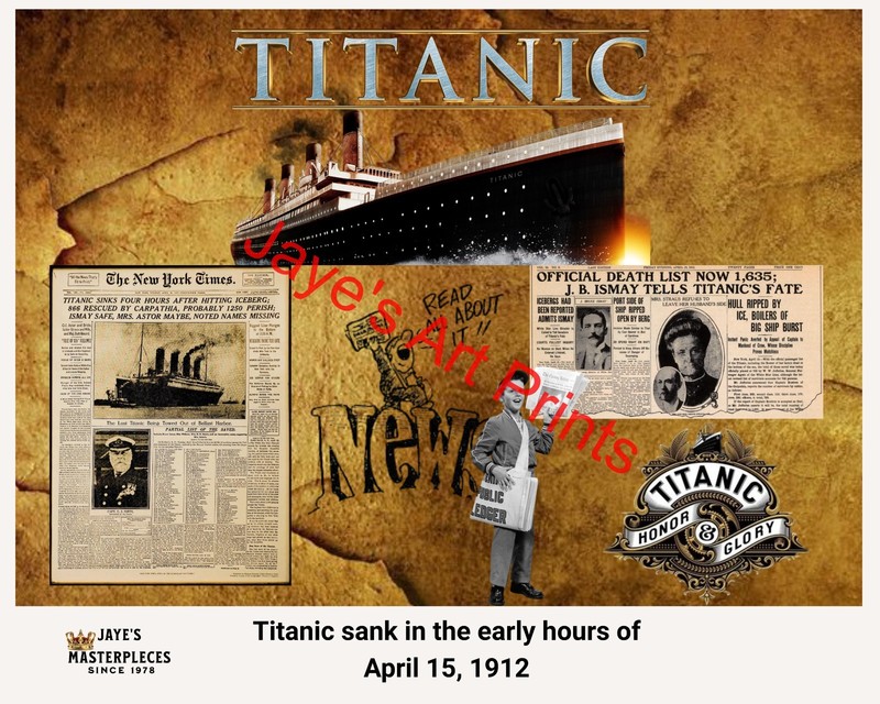 Titanic Sinks Vintage Front Page By New York Times gallery