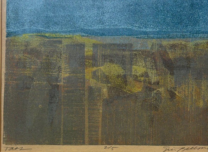 Original 1974 ERIC BELLMAN 'Taos' New Mexico ABSTRACT Expressionism Collagraph gallery