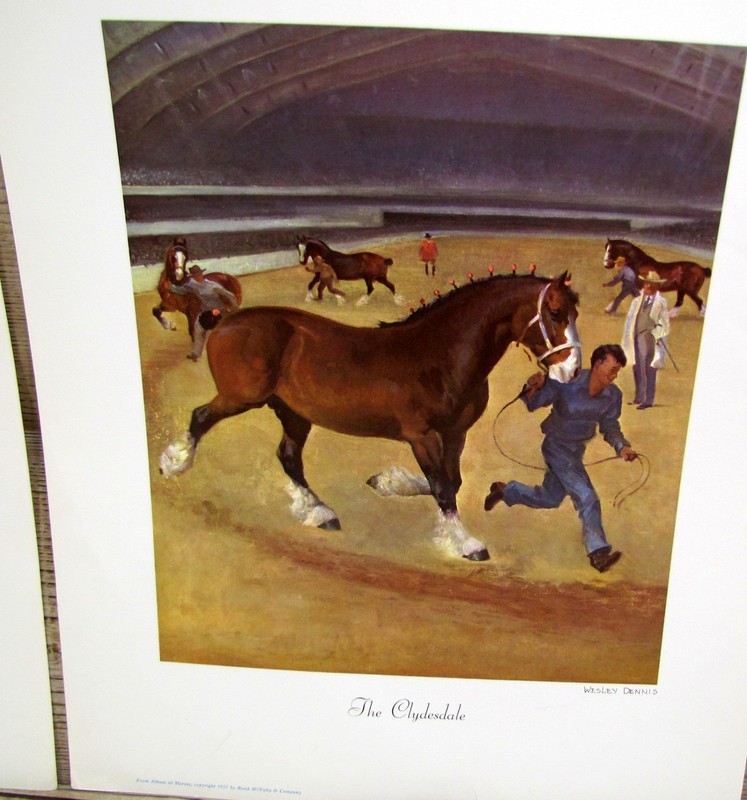 Vintage Wesley Dennis Horse Prints Lot 6 From 1951 Rand McNally Portfolio 16x12" gallery