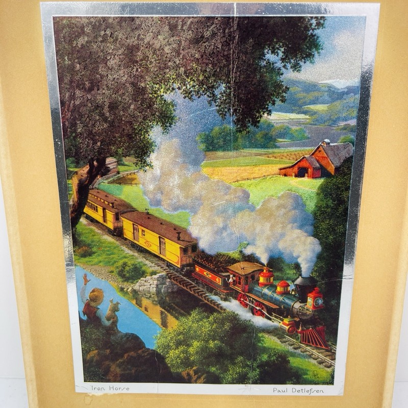 Paul Detlefsen Iron Horse Steam Locomotive Railroad Train Bright Colors Foil gallery