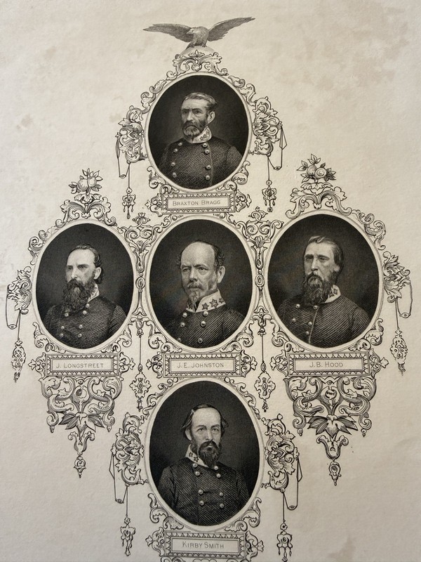 Antique Unframed Engraving, Generals of the Confederate Army, Am Civ War C1866 gallery