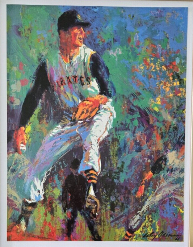 LEROY NEIMAN + BASEBALL "PIRATES PITCHER" 1980'S PLATE SIGNED PRINT FRAMED W gallery