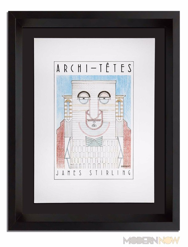 James STIRLING ORIGINAL Lithograph by Louis Hellman *Signed ++Custom FRAME *RARE