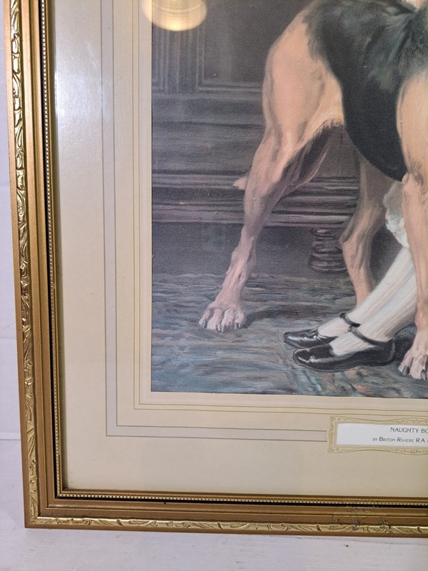 Briton Riviere Naughty Boy Framed Print Victorian Child Dog Picture Art gallery