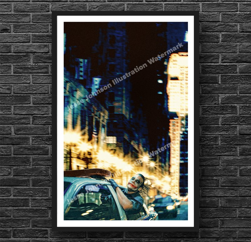 The Dark Knight Joker Poster Heath Ledger Batman DC Comics Wall Art Print 11×17