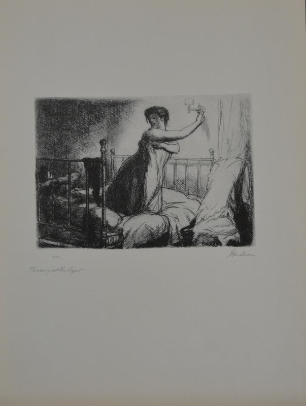 John Sloan Turning Out the Light Vintage 1930’s Art Print Print Wall Décor