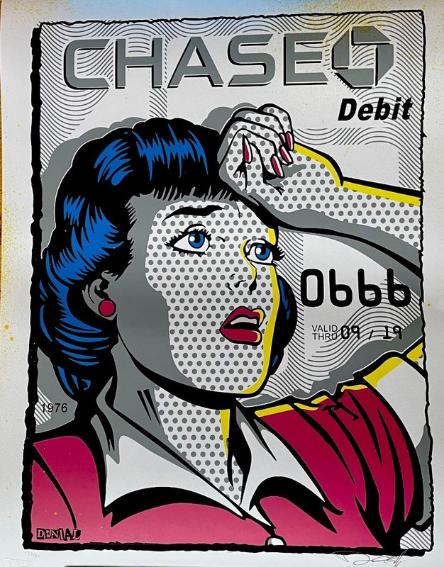Denial Chase Bank Debit Silk Screen Print w/Credit Card 1xrun