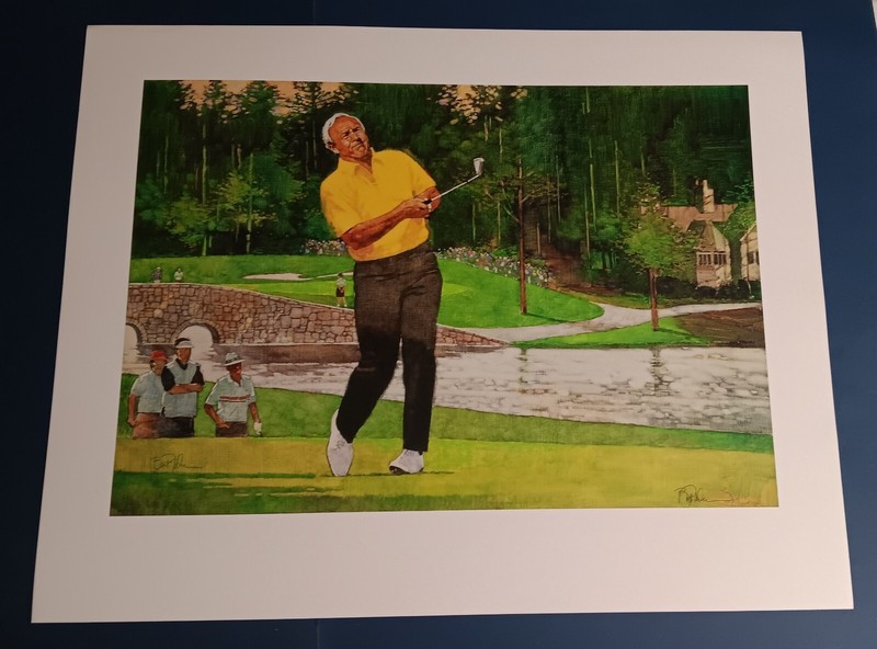 ARTIST HAND SIGNED Bart Forbes golf art print Arnold Palmer
