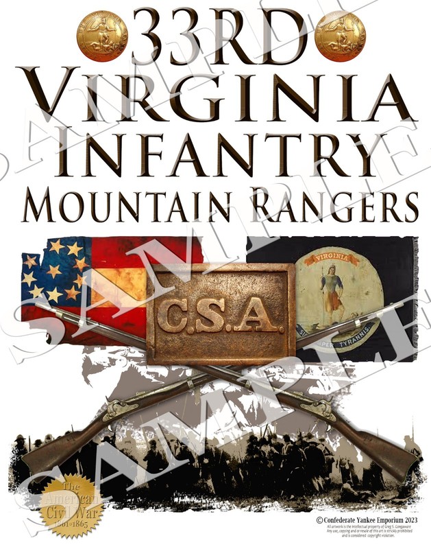 33rd Virginia Infantry Mountain Rangers Classic CSA American Civil War Print