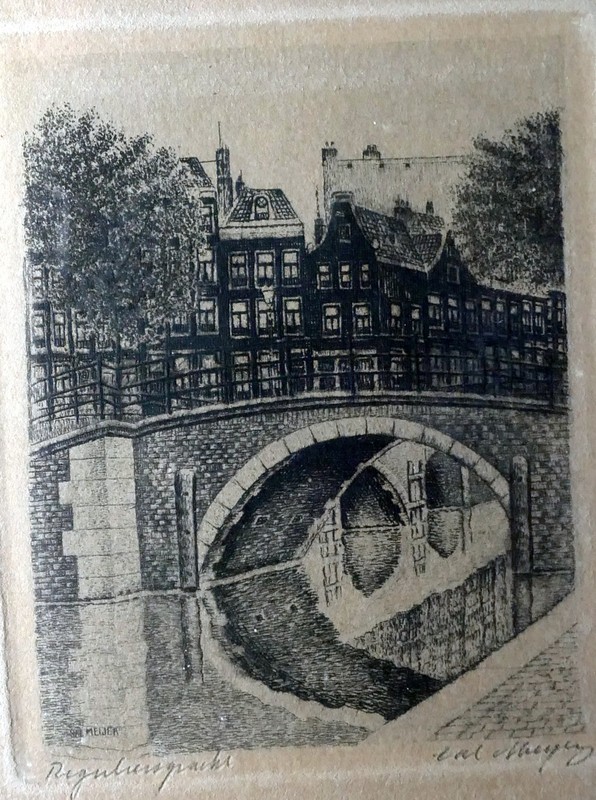 Sal Maijer Reguliersgracht in Amsterdam 8X11cm Print Framed 1900