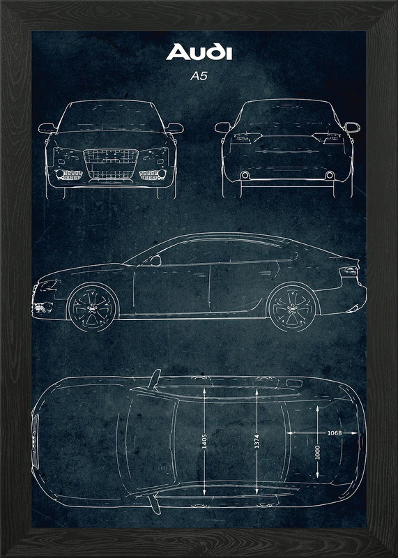 No016 Audi A5 Framed Wall Art Poster Canvas Print Picture