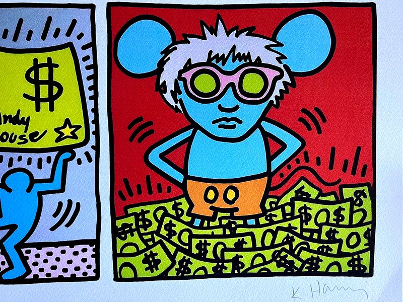 Keith Haring Lithograph From A Painting - COA Signed In Pen - Hand Numbered gallery