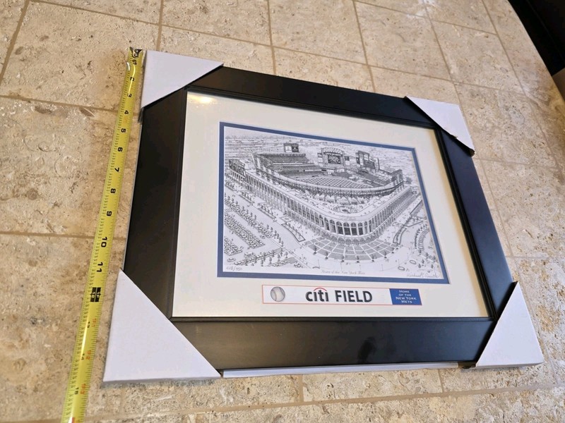 Michael S Smith NEW YORK METS Citi Field Hand Drawn FRAMED ART #/950 Queens Mr gallery