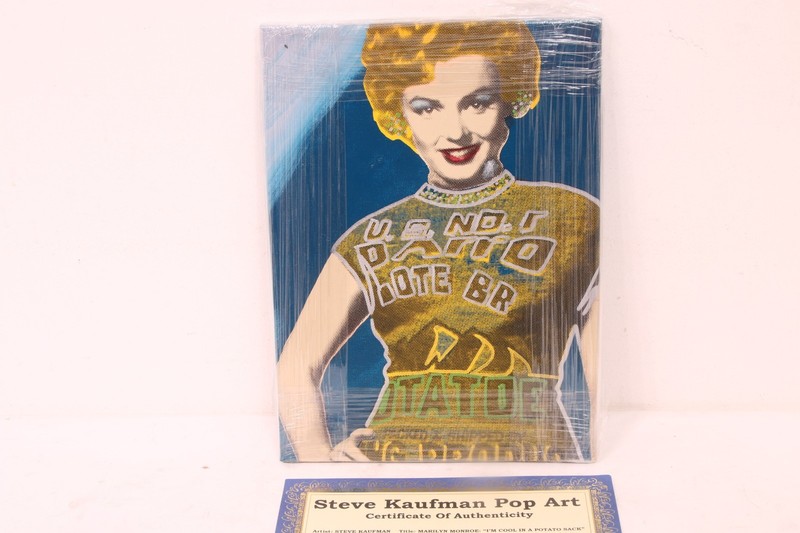 Marilyn Monroe Screen Print On Canvas Signed By Steve Kaufman - .... Potato Sack gallery
