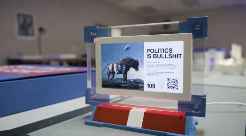 Beeple “Politics Is Bullshit” Physical N F TDigital Art “The First Drop” #39/100 gallery