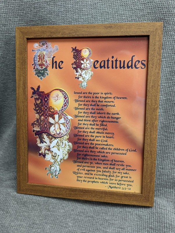 9X11 » FRAMED – Matthew 5:3-12 – THE BEATITUDES 8″ x 10″ Print