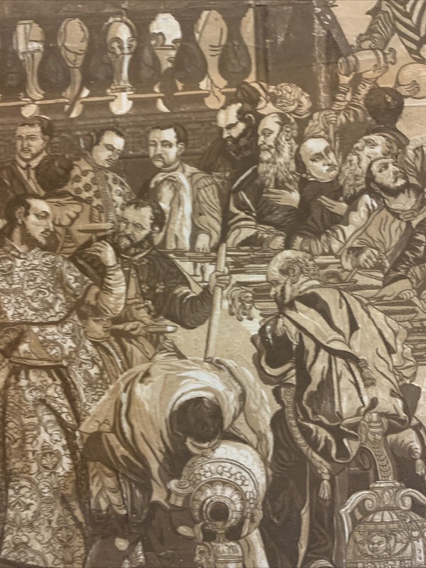 John Baptist Jackson The Wedding Feast at Cana Original Woodcut Print 1742 Rare gallery
