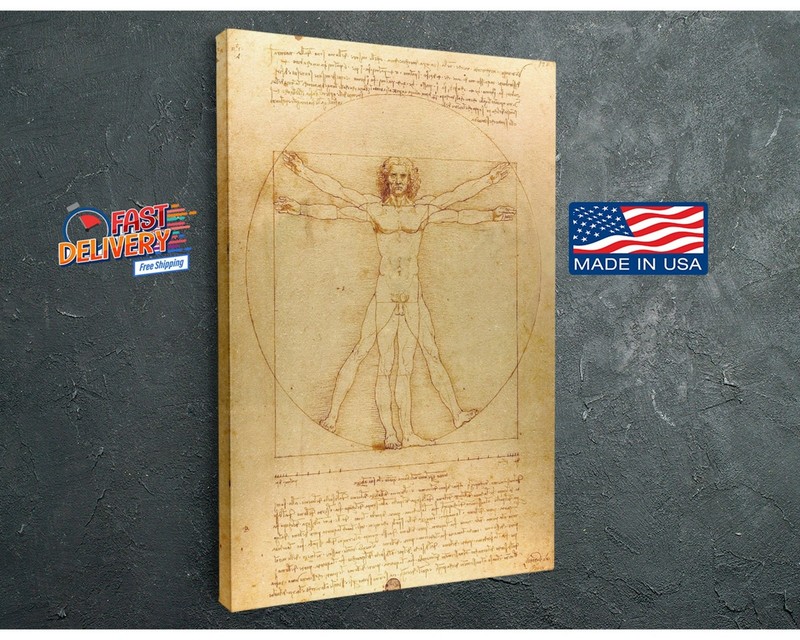 Vitruvian Man Canvas Classic Wall Art Gallery Wrapped Print