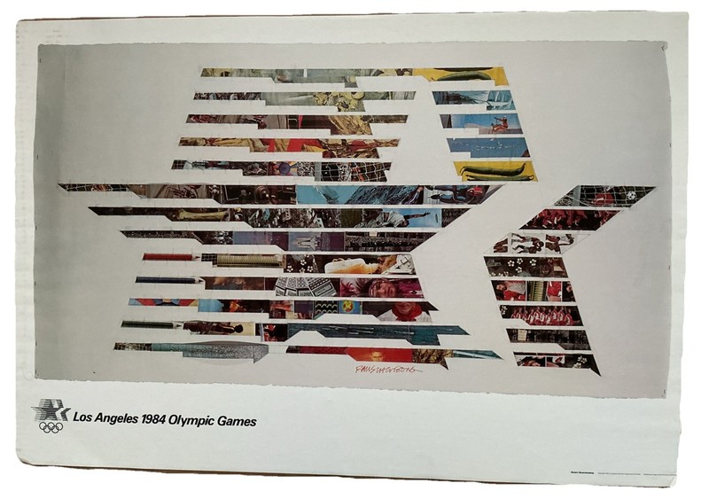 1982 Robert Rauschenberg Star In Motion 1984 Olympic Poster Plate Signed Mounted