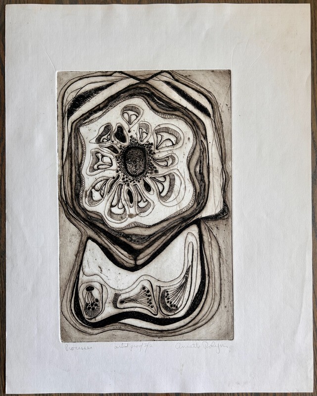 ANNETTE ROBYNS Signed Original Etching Artist Proof MODERNIST Fernand Leger AP