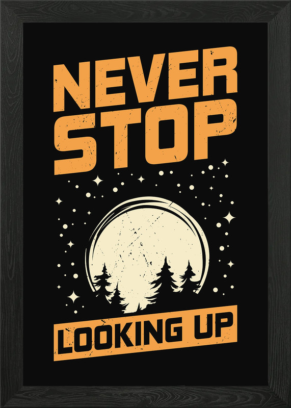 Never Stop Looking Up Framed Wall Art Poster Canvas Print Picture