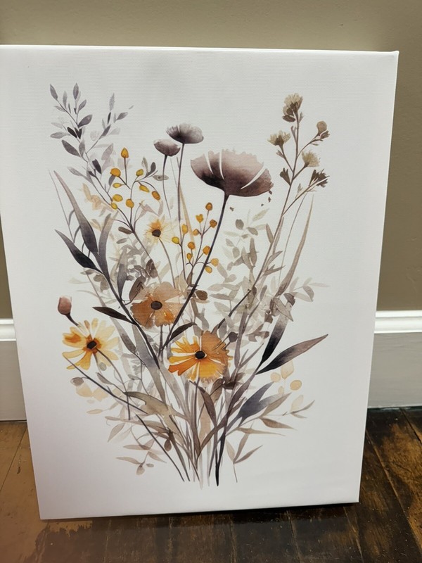 16 x 24 x 1.5 wildflower print ready to hang NEW shipping included