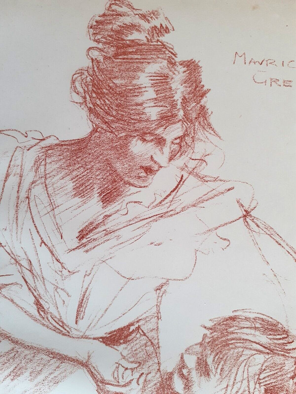 1897 AUTO-LITHOGRAPH by MAURICE GREIFFENHAGEN (1862-1931) - WOMAN AND CHILD gallery