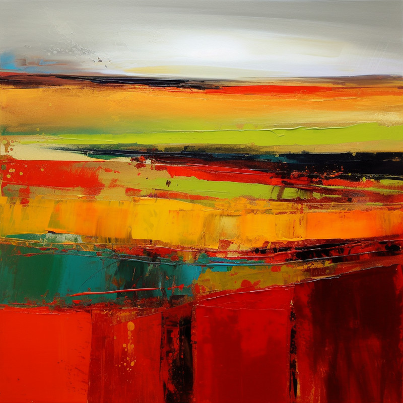 Multicoloured Abstract Oil Modern Style Painted Canvas Wall Art Picture Print