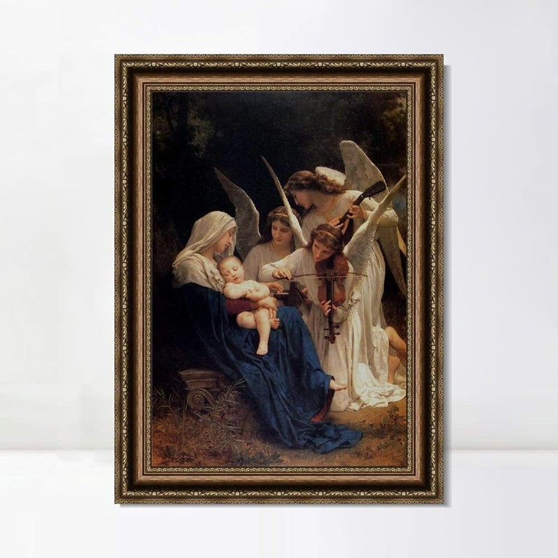 Framed Canvas Art The Virgin of the Angels by William Adolphe Bouguereau 20"x28"