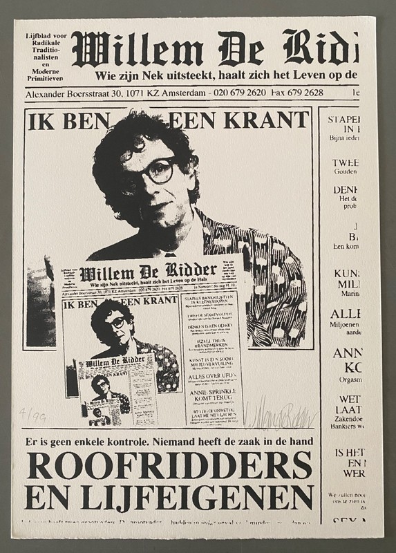 WILLEM DE RIDDER s/n print FLUXFAX portfolio 1994 fluxus Nam June Paik Maciunas