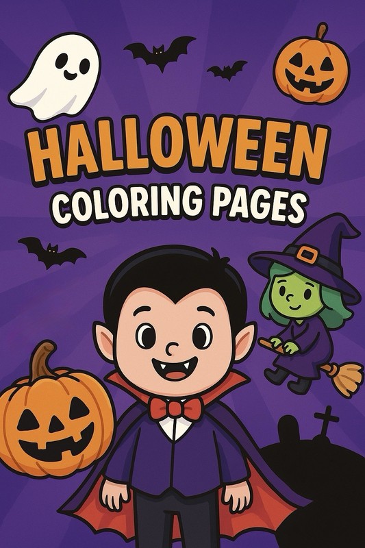 Halloween Coloring Pages PDF – DIGITAL DOWNLOAD for Kids & Adults -Instant Print