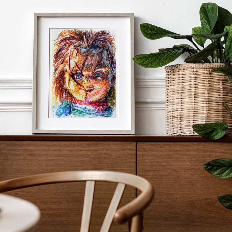 Chucky Ballpoint Pen Print, Chucky Art Poster gallery