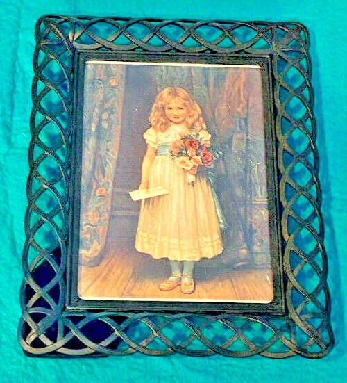 VTG Charles Trevor Garland The Love Letter Victorian Art Picture Cast Iron Frame gallery