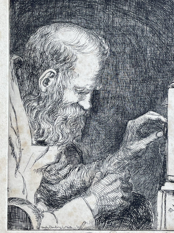 Original Pencil Signed Emily B. Waite (1887-1980) 1935 American CSE Etching gallery