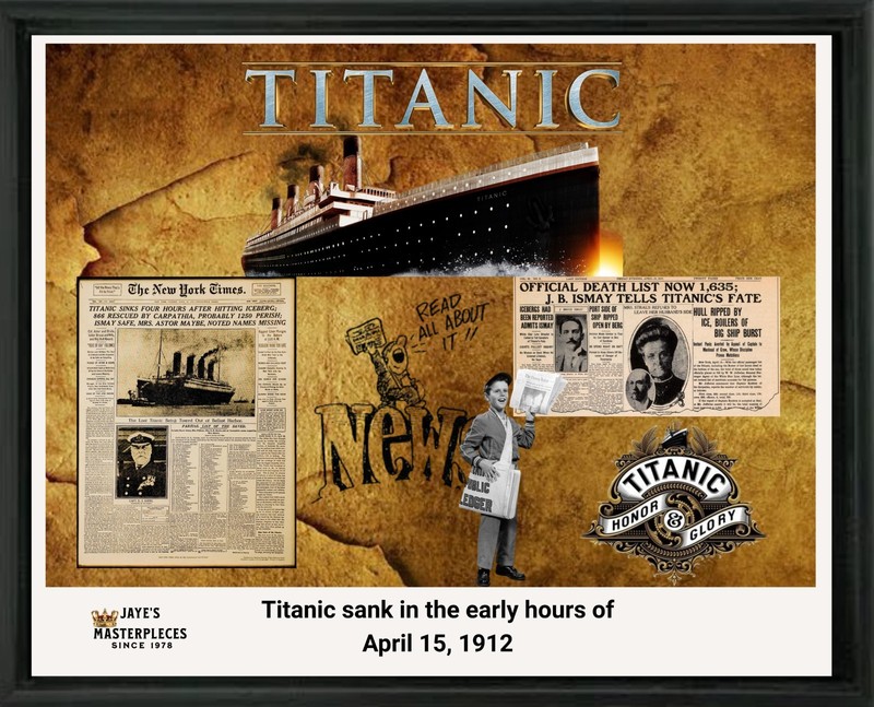 Titanic Sinks Vintage Front Page By New York Times
