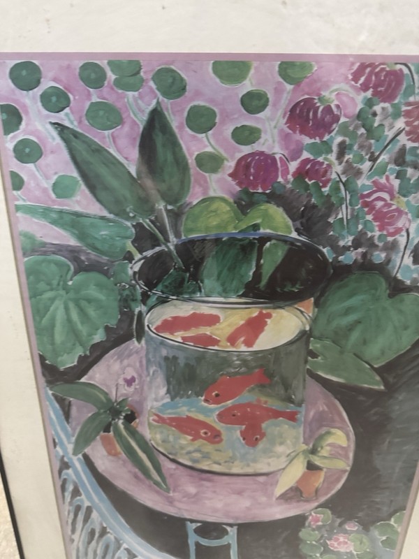 Rare 1987 FRAMED ICONIC LITHOGRAPH PRINT POSTER "GOLDFISH" HENRI MATISSE 1911 gallery