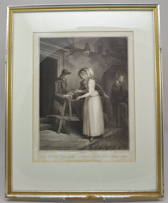 Original Stipple Engraving Wheatley «Knives to Grind» Cries of London 1795