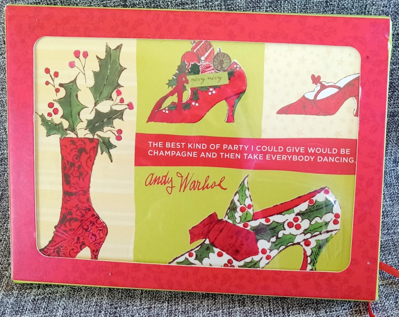 Boxed Andy Warhol 1950s Shoe Art Holiday Christmas Cards 12 Cards Envelopes NEW